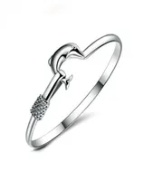 925 silver charm bangle Fine Noble mesh Dolphin bracelet fashion jewelry GA1501625698