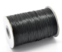 JLB 1 Roll 180m 1mm Whole Fashion Black Waxed cotton Cords fit braceletnecklace DIY Materials Accessories 5568257