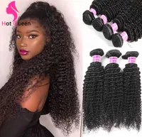 Indie Jerry Curl Human Hair Weave Weaving Curly Brazilian Maiaysian Indian Cambodian Jerry Curly 3PCS Fast Delivery9521732