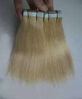 613 Bleach Blonde brésilien Bundles 40pcs Virgin Straight Tape in Human Hair Extensions 100g PU Skin Waft Tape Extensio6719358