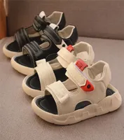 Summer Toddler Sandals Baby Girl Shoes Solid Color Leather Breathable Boys Sneakers Kids Infant Sport Boys Black Sandals 220708
