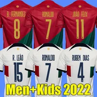 2022 Men Women Kids Kit voetbalshirts Portugal Diogo J. Joao Felix Bruno Fernandes Portugees Bernardo Mendes Andre Silva 22 23 voetbalshirt Camisa de Futebol