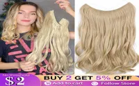 Aisi Hair Synthetic No Clip Halo Extensions Natural One Piece False Hairpiece Fish Line Fake5974995