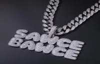 Hip Hop Custom letters Necklace Combination Words Name With Big Clasp Chain Full Iced Cubic Zirconia Jewelry4626641