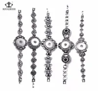 Charm Bracelets RoyalBeier 5pcslot Est Design 18mm Snap Button Bracelet Stainless Steel Love Flowers Charms DIY For Women SZ05637098909