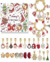 Gold Christmas Gift Box Bracelets Set DIY Beaded Beads handmade Jewelry Advent Christmas Tree Bracelet For Men Women Girls Kids3764356