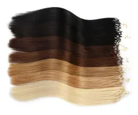 99j micro loop Human Hair Extension Micro Ring 05G 100strands 100 Remy Brasilian Indian Hair 1424 pollici fabbrica diretta 10 colori 3090810