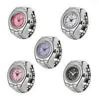 Cluster Rings Creative Anillos Finger Ring Watch Punk Mini Watches Elastic Quartz For Women Man Clock Reloj Mujer Montre Zegarek