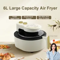 Air Fryers 6L Smart Electric 220V Multi function Household Large Capacityair Oven Visual Oil free French Fries Machine 221123