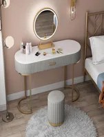 Nordic Light Luxury Slate Dressage Table de chambre à coucher LED MIRMOR SMARROR MIRFONCTIONNELLE CA