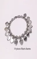 Fashion Sier Rose Gold Chains Women Bracelets Stainls Si prega di tornare a Heart Pulsera T Letters2939573