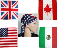 100Cotton Hair Bandana Beanie Tie Down Hat Head Wrap Us UK Canada Mexico Flag Scarf12PCSlot 7718305