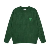 Winter Sweatshirts Designer BV Green Sweater Casual veelzijdige driehoek klassieker The Autumn Leather Label Round Neck Wool For Men Women P6E9