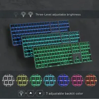 Keyboards SeenDa Bluetooth Wireless Backlit 7 Color Rechargeable Illuminated Multi device Full Size for Office 221123