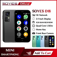 Original SOYES D18 Mini Android Cell phones 3D Glass Body Dual SIM Card Google Play Unlocked Smartphone 3G Network Compact Mobile Phone