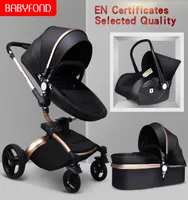 Babyfond Baby Stroller 3 em 1 carrinho de luxo para recém -nascidos lez de moda PU Couather sem imposto Enviar Presentes7087020