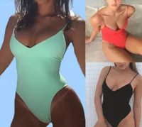 Women039s Swimwear 2021 Women Solid Sexy Bandage One Piece Swimsuit Backless Bathing Suit Bodysuit Beachwear Swim Plus Size2718611