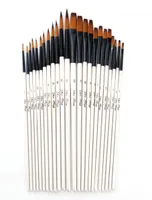 12 Pearl White Rod Pointed Painting Pen Watercolor Pen Brush Set Twocolor Nylon Hair Yuanfeng DIY Acrylic Brush2035590