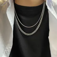 Anhänger Halskette Mes Halskette Homme Blade Kette für Männer Frauen Titanium Stahl Doppelpunk Hiphop Rock Stapel Modeschmuck