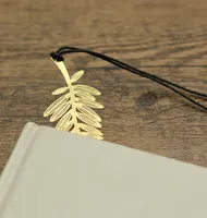 Свадебная золотая закладка перьев оливковое ключ гинкго металлический абзац творческие закладки