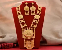 Gligli Luxury Dubai Gold Color Jewelryセットアフリカンインディアンブライダルウェディングギフトパーティー