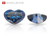 GIGAJEWE Dark blue Color Heart cut VVS1 moissanite diamond 083ct for jewelry making8847751