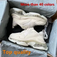 Dise￱ador Hombres para mujeres Triple S zapatillas de plataforma de zapatillas de zapatilla de lujo en blanco blanco rojo gris rosa verde azular azul naranja oreo a athleisure moda tenis mujer zapatos de pap￡
