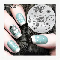 Whole- YZWLE Flower Christmas Vintage Pattern Stamping Nail Art Image Plate 5 6cm Stainless Steel Template Polish Manicure Stencil Tool342M