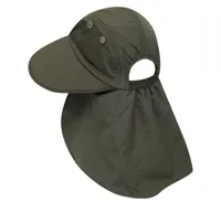 Quick Drying Sun Hat Wide Brim UPF Sunshade Protection Packable Fishing Ponytail Hats With Neck Flap Outdoor2498246