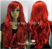 stylish red long hair wig Kanekalon hair no lace front wigs deliver