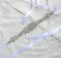 Wedding Sashes voor bruid bruidsjurken riemen strass kristal lint van prom handgemaakte wit rood zwart blush zilver echt beeld7289369