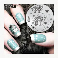 Whole- YZWLE Flower Christmas Vintage Pattern Stamping Nail Art Image Plate 5 6cm Stainless Steel Template Polish Manicure Stencil Tool2947