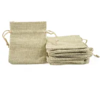 7x9cm Custom Faux Jute DrawString Jewelry Bags Candy P￤rlor Sm￥ p￥sar s￤ckv￤v Blank Linen Tyg Presentf￶rpackningsp￥sar Stylish Reu5606621