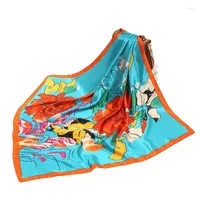 Bufandas hermosas elegantes bufandas de seda para mujeres y impresi￳n de flores opciones multicolor de sexo protecci￳n de cuello de sexo SCA SCA