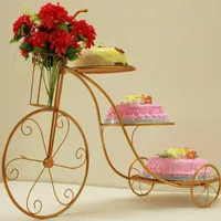 Armazenamento de cozinha de Navidad decoracion hierro bicicleta conjunto soporte para pastel cum boda historia postre rack original