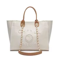 Luxury Women's Fashion Evening Bags Ch Brand Canvas Handbag Classic Pearl Beach Hand Bag Designer Female Large Backpack Small Packs Portable Shopping Handbags B9s8
