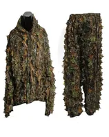Polyester Durable Outdoor Woodland Sniper Camo Ghillie Suit Kit Cloak Outdoor Leaf Camouflage Jungle Hunting Birding suit1841290