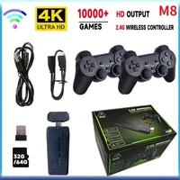 HD Output Video Game Sticks M8 Console 2.4G Double Wireless Controller Game Stick 4K Bulit-10000 in Games 32GB Retro Classic For PS1 GBA FC NES Arcade