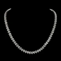 3a Austria Diamond Collar de coraz￳n de lujo CODER SHINING CRISTAL Genuino 925 STERLING Silver Charm Colleto de la cadena de enlace romano Joyer￭a de boda