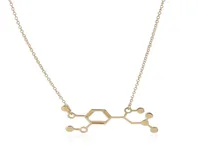 Chemie structuur hanger ketting nieuwe adrenalinemolecule science sieraden 18k goud en verzilverde drijvende vrouwen charm locke6091326