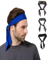 Women Men Striped Solid Tie Back Sport Headband NonSlip Stretch Sweatbands Moisture Wicking Workout Yoga Running Headbands1846820