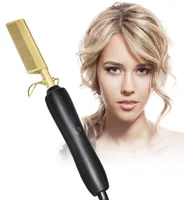 Electric Comb Straighteners for Afro Salon Curly Straightening Hair Girls Women Ladies Ceramic Wand Curling Irons Lightweight 2320045