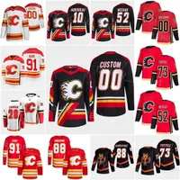 Calgary Hockey Flames 91 Nazem Kadri Jersey 28 Elias Lindholm 88 Andrew Mangiapane 10 Jonathan Huberdeau 52 Mackenzie Weegar Jacob Markstrom'nhl'sirt