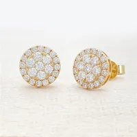 Pass Test 100% 10K Gold Setting Moissanite Diamond Earrings Studs Nice Gift for Men Women Allergic Free