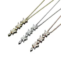 Womens Pendant Necklaces Four leaf horse drill Necklace Designer Jewelry mens Three flowers Necklace Complete Brand as Wedding Christmas Gift