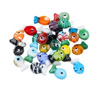 50pcs Handmade Fish Shape Lampwork Beads For Jewelry Making 20X12mm Mix Color Loose Spacer Murano Glass Bead DIY Bracelet Necklace Earring