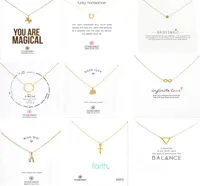 9 Styles With White Card Gold Dogeared Necklace Elephant Pearl Love Wings Unicorn Key Pendant Gold Necklace For Women Fashion Jewe7175877