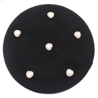 Beanies Casual Pearls Wool Knitted Berets caps for Women Ladies Winter bonnets hats Solid Color skullies beanies Hair Accessories 7994773