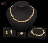 Yulaili NOUVEAU COEUR DE COEUR DE TEDDY FORME XOXO Collier Boucles Bracelet Ring pour femmes Bijoux de mariage Cadeaux de fête 7013321