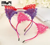 MLJY Sexy Lace headwear Cat Ears Headband For Women Girls Hairband Multicolor Hair Hoop Hair Accessories 20pcslot7678296